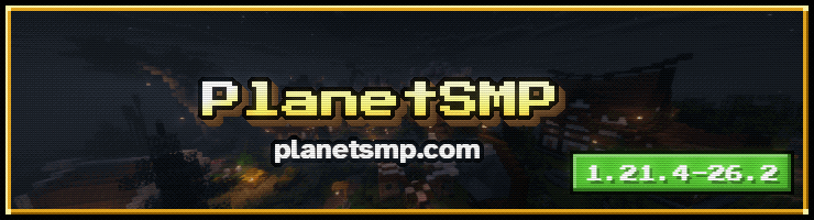 Bàner de PlanetSMP.com ⛏️ Earth SMP 26.2 | Claims
